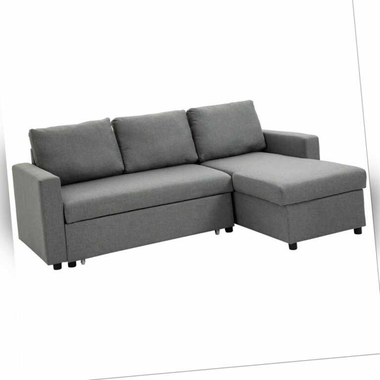 Ecksofa mit Schlaffunktion Stauraum Eckcouch mit Chaiselongue Schlafsofa L-Form