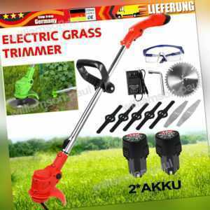 12V 650W Akku-Rasentrimmer mit 2 Akkus Motorsense Freischneider Kantenschneider