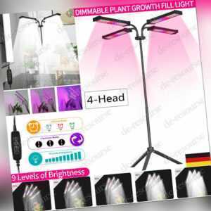 4 Kopf LED Pflanzenlampe Grow Licht Vollspektrum Pflanzenlicht Wachstumslampe