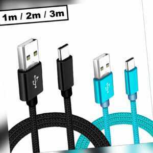 Schnellladekabel 1m 2m 3m USB - Typ C Datenkabel FÜR Samsung Huawei Handy Kabel