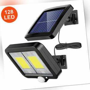 Solarleuchte mit PIR Bewegungsmelder Außen Lampe Fluter LED Strahler Licht DE