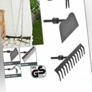 Gartengeräte Set 3in1 120cm Hohe Hacke Rechen Grubber Harke Gartenwerkzeuge