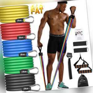 11tlg Resistance Band Set Fitness Widerstandsbänder Fitnessbänder Gymnastikband