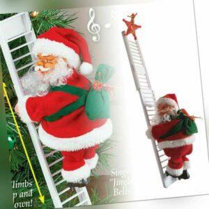 Elektrische Kletternder Weihnachtsmann Musik auf Leiter NikolausWeihnachtsdeko