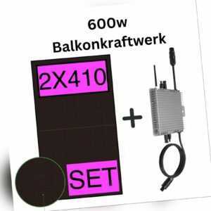 820 W / 600 W Balkonkraftwerk Photovoltaik Solaranlage Steckerfertig WIFI Smart