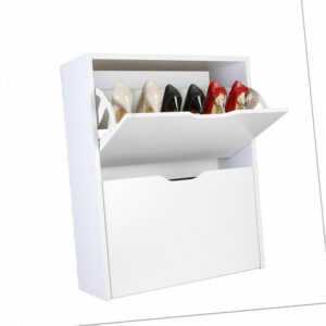Schuhschrank mit 2 Klappen Schuhkipper Schuhe Lager Schuhkarton Schuhre Shoebox