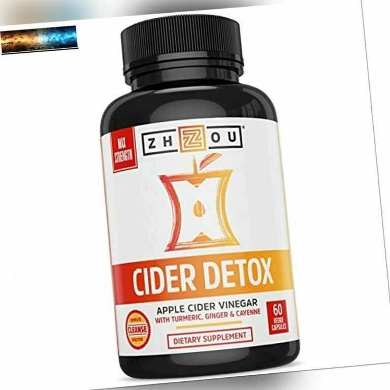 Zhou Nutrition Apfelwein Detox Apfelessig Kapseln Mit Ingwer, Kurkuma