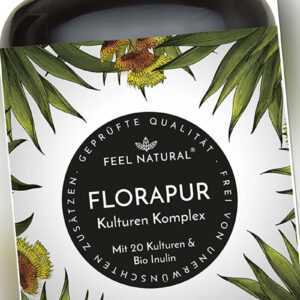 Florapur Kulturen Komplex 20 Bakterienkulturen & Bio Inulin - (180 Vegane Kapsel