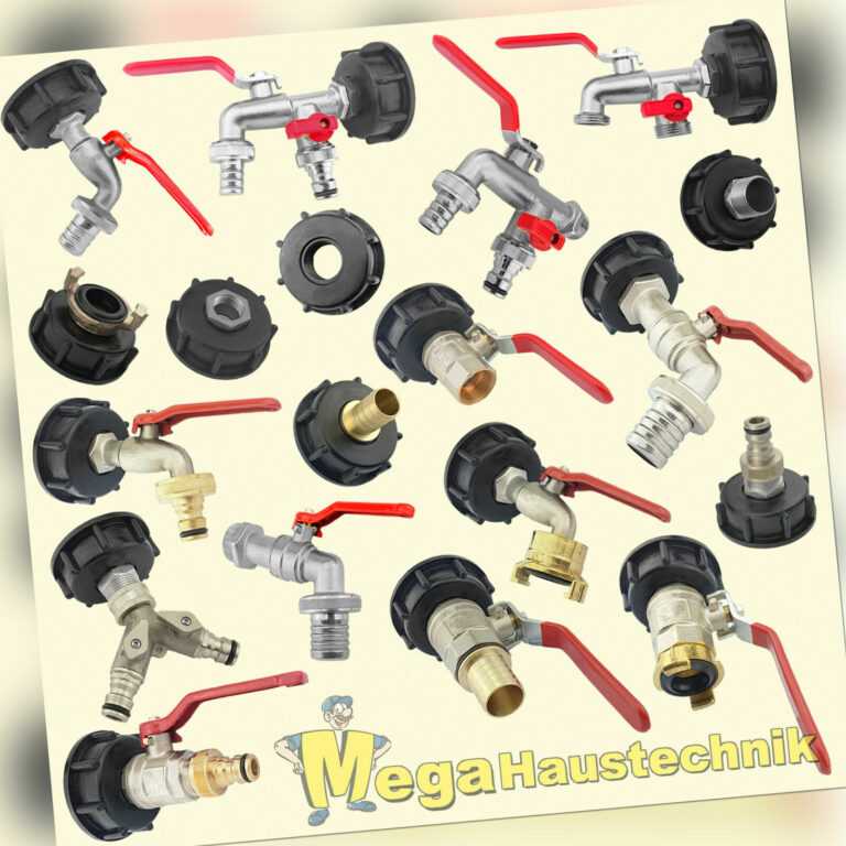 IBC Container Adapter Zubehör Kappe Deckel Auslaufhahn Wasserhahn Geka Gardena