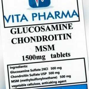 Glukosamin & Chondroitinsulfat & Msm 1500mg (240 Vegetarische Tabletten) Gelenke