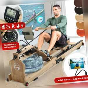 Wasser Rudergerät Holz Ruderzugmaschine Water Aqua Rudermaschine Rower