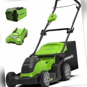 40V Akku Rasenmäher 41cm Greenworks G40LM41K25 mit 2,5Ah Batterie & Ladegerät