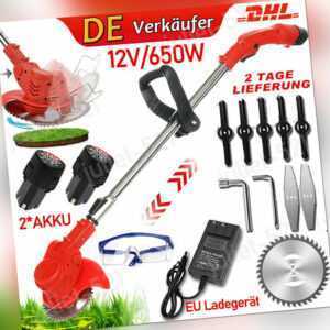 Akku Rasentrimmer 800W Grasschneider Freischneider mit 2 Akuu Trimmer Motorsense