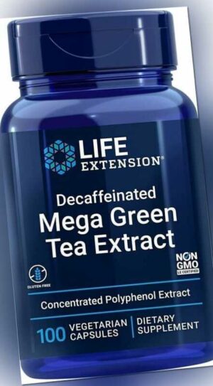 Life Extension, Decaffeinated Mega Green Tea Extract, 100 Veg. Kapseln