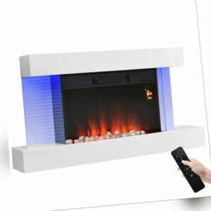 Elektrokamin Elektrischer Standkamin Wandmontage Konvektion Flammeneffekt Weiß