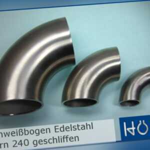 Edelstahl Schweißbogen 45° Und 90° K240 geschliffen Rohr Bogen Geländer Handlauf