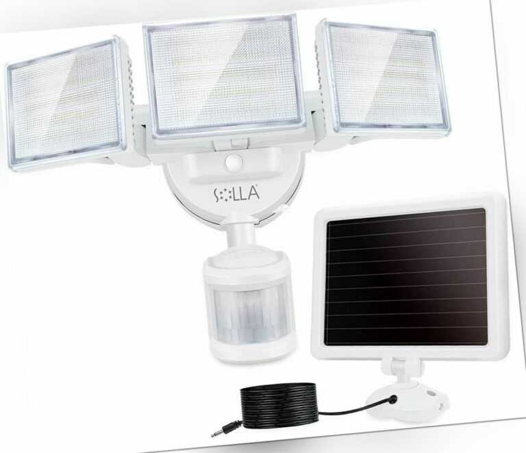 LED Solarleuchte Außenbereich mit Bewegungsmelder Flutlicht Außen Licht Fluter