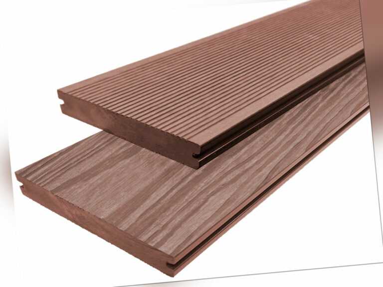 WPC Terrassendielen Massiv Handmuster Muster 20mm x 15cm redwood braun Premium