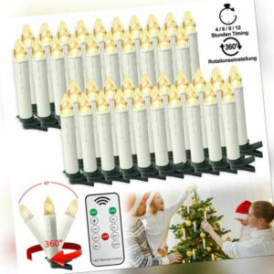 LED Weihnachtskerzen Warmweiß kabellose Christbaumkerzen 30/40/50er Kerzen Timer