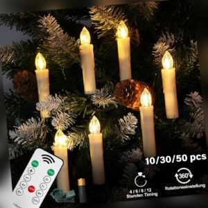 LED Christbaumkerzen Kabellos Kerzen Weihnachtskerzen mit Fernbedienung Batterie