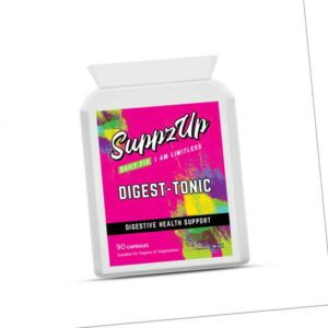 Suppzup Digest Tonic Digestive Enzymes 90 Kapseln Hohe Stärke natürliche UK