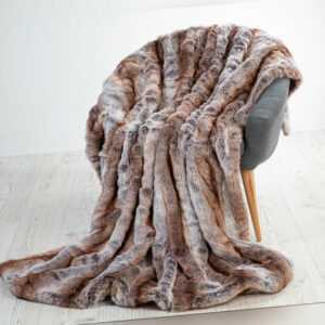 Felldecke (Fellimitatdecke) Wolf hell, als Kuscheldecke,