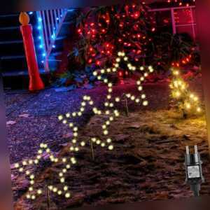 3er Garten-Figur Stern 90 LED Weihnachtsbeleuchtung Weihnachtsdeko Außen Figuren