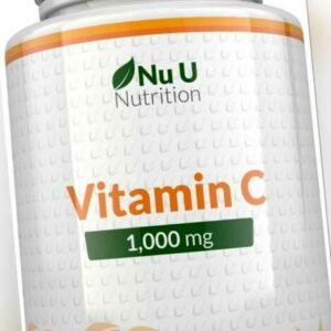 Vitamin C 1000mg Immununterstützung 180 Tabletten, keine Kapseln High Strength