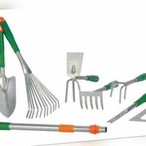 Gartenwerkzeug Set - 8-teilig - Gartengeräte m. Rechen, Harke, Schaufel Teleskop