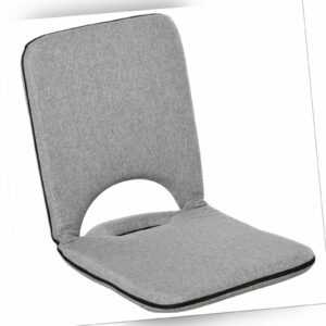 Bodenstuhl Relaxliege Klappstuhl Sitzsack verstellbare Lehne Leinen Grau