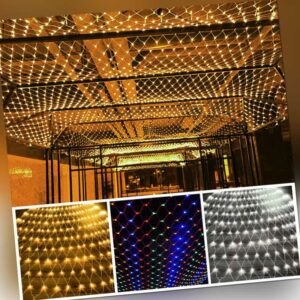 LED Lichternetz sternenklar Lichtervorhang Lichterkette Aussen Beleuchtung Party