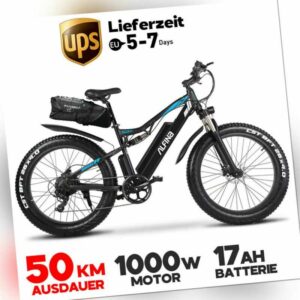 E-Bike1000W Elektrofahrrad Fahrrad Mountainbike 48V  17Ah 26 Zoll Pedelec 45KM/H