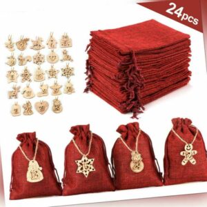 Adventskalender Weihnachtskalender zum Befüllen Weihnachten Säckchen XMAS Decor