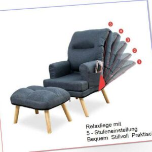 Ohrensessel NEMO mit gratis Hocker Skandinavische Relaxliege Fernsehsessel
