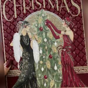 Englische Weihnachtskarte Geschenkkarte Karte art deco art nouveau Christmas