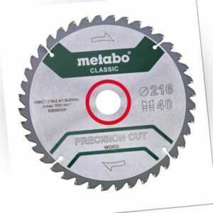 Metabo Kreissägeblatt Precision Cut Classic 216x2,4x30 mit 40 Zähnen