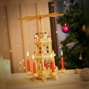 Weihnachtspyramide Tischpyramide Holz 3-stöckig Weihnachten Deko Pyramide