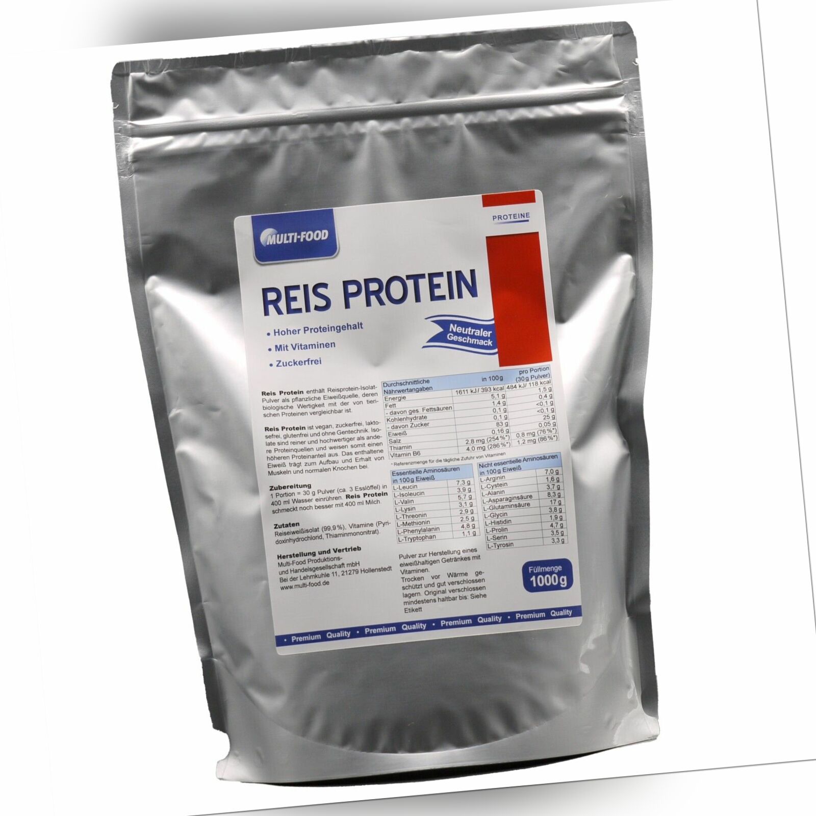 Reis Protein Pulver 1000g