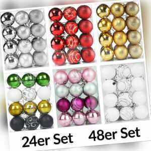 Christbaumkugeln Weihnachtskugeln Weihnachtsdeko 24/48er Set Weihnachtsschmuck