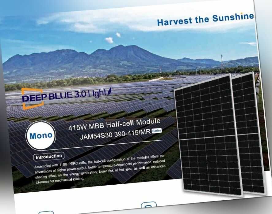 JA Solar 410W Halbzellen PV Modul Anlage Solarmodule Solarpanel Monokristalin