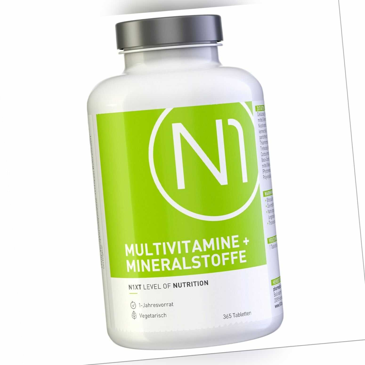 N1 Multivitamin Tabletten hochdosiert - Alle Vitamine + Mineralien - 365 St.