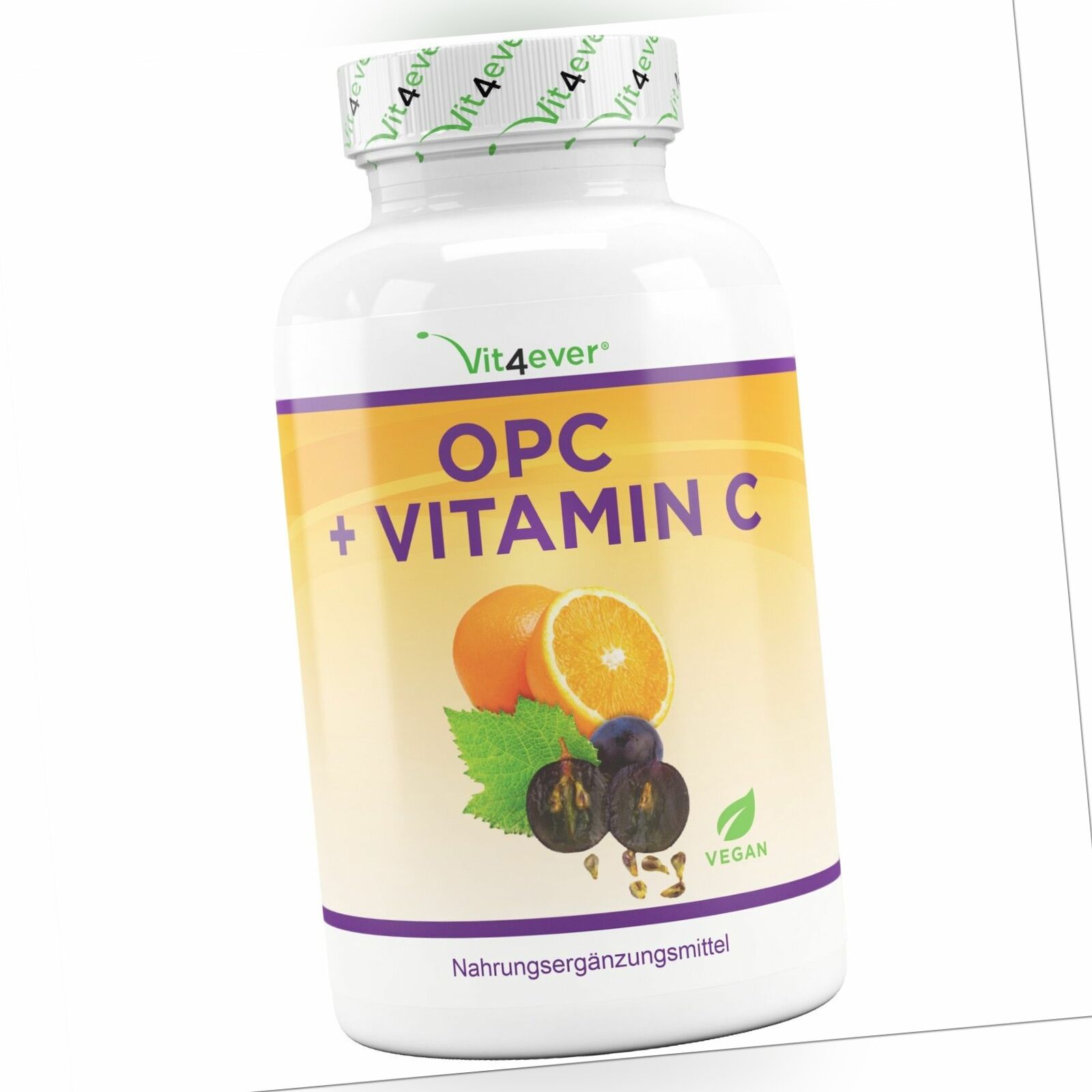 OPC + Vitamin C á 600mg - 240 Kapseln (V) Traubenkernextrakt + Hagebutte & Camu