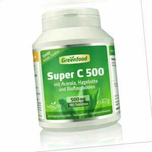 Super C, 500 mg Vitamin C, hochdosiert, 180 Tabletten – vegan