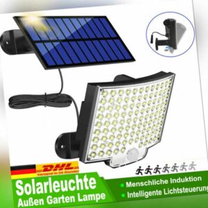 Solarleuchte mit Bewegungsmelder LED Außen Lampe Fluter Sensor Strahler Licht DE