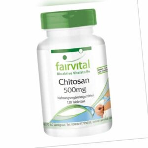 Chitosan Fettblocker 500 mg - 120 Tabletten - hochdosiert - Abnehmen | fairvital