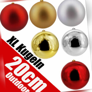 XL Weihnachtskugeln Weihnachtsdeko Christbaumkugeln rot gold silber Ø20cm