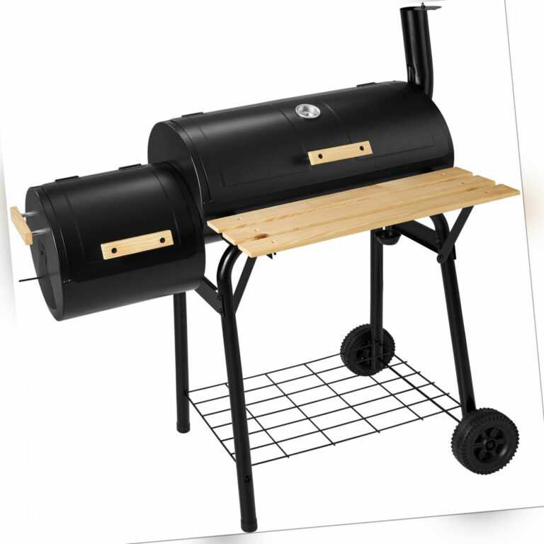 BBQ Holzkohlegrill Barbecue Smoker Grill Grillwagen Standgrill mit Thermometer