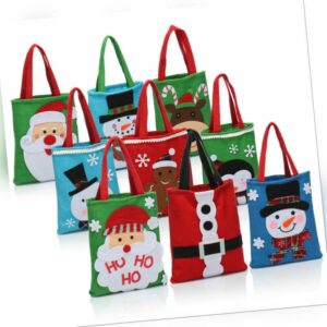 9x Schöne Geschenktüte für Weihnachten mit Henkel - Geschenktasche für Nikolaus