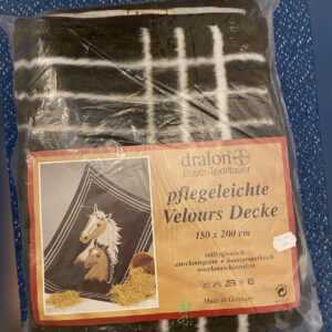 Dralondecke Kuscheldecke Wolldecke (Pferdemotiv)