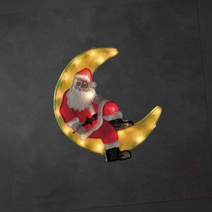 Konstsmide 2860-010 LED Fenster Bild Weihnachts Deko Weihnachtsmann im Mond